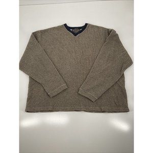 VTG 90'S Abercrombie & Fitch Mens V-neck Sweater XL Oatmeal Cotton Relaxed Fit